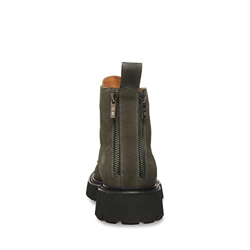 Steve Madden Men's Fintan Combat Boot, Black Leather, 13