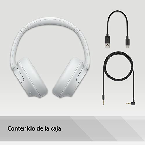 Sony WH-CH720NW Noise Canceling Wireless Bluetooth Headphones - Built-in Microphone - up to 35 Hours Battery Life and Quick Charge - Matte White