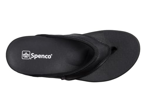 Spenco Women's Shoreline Dusted Metallic Flip-Flop, Black, 8 Wide