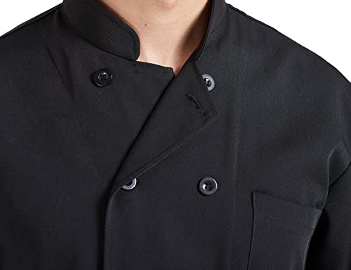 Nanxson Unisex Chef Coat Kitchen Short/Long Sleeve Chef Jacket for Men and Women CFM0001 LongBlackS