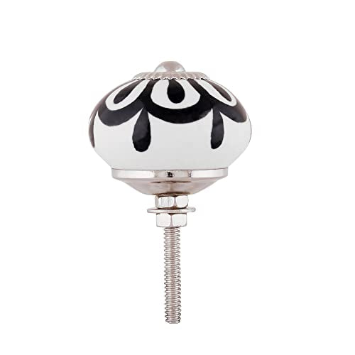 CLEENTABLE Set of 12 Ceramic Knobs Decorative Knobs for Home Kitchen Cabinet Cupboard Door Dresser Wardrobe Pulls Cabinet Knobs Ceramic Drawer Pull Kitchen Cupboard Pull Door Handle - White Silver