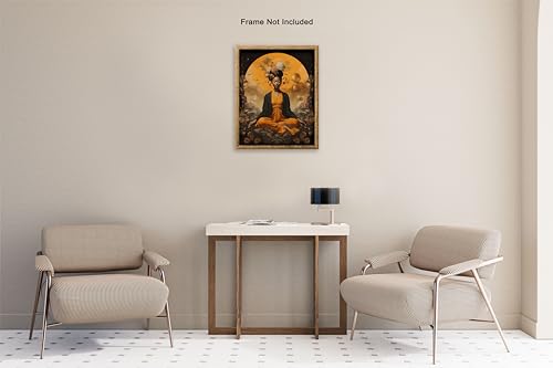 Poster Master Psychedelic Poster - Woman Portrait Print - Surreal Art - Galaxy Art - Space Art - Trippy Art - Gift for Him & Her - Aesthetic Decor for Living Room or Bedroom, 24x32 Unframed Wall Art