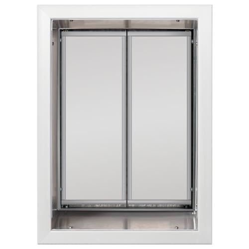 Plexidor Performance Pet Doors for Cats and Dogs - Wall Mount Pet Door with Lock and Key - Energy Efficient - White