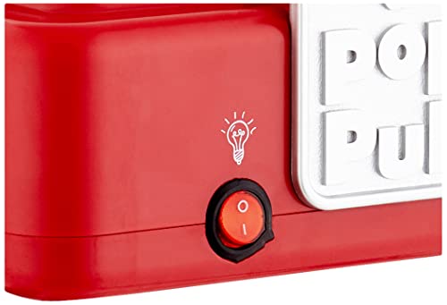 Pop Pup Popcorn Machine - 2.5oz Popper with Stainless-Steel Kettle, Serving Tray, Warming Light and Accessories by Great Northern Popcorn (Red)