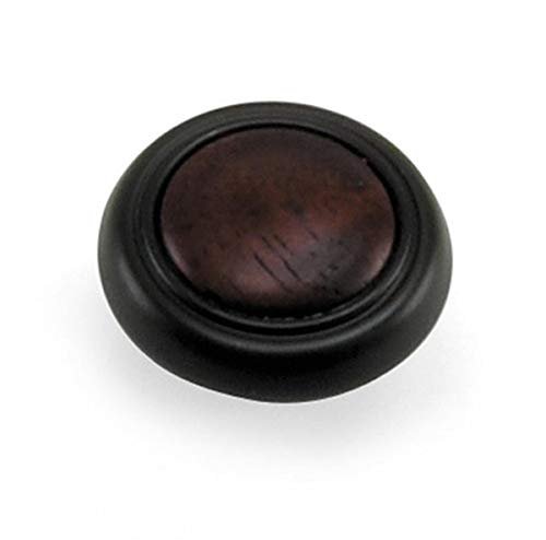 Laurey 15463 First Family 1-1/4-Inch Diameter Knob, Black with Cherry Insert