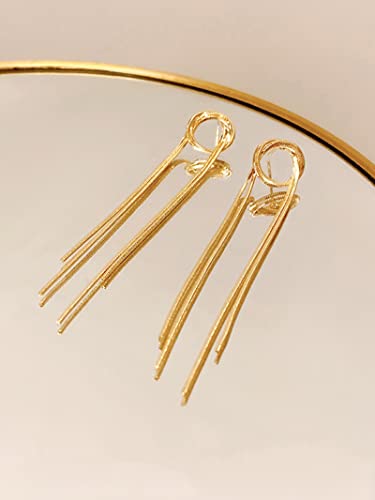 Gold Tassel Earrings for Women Metal Tassel Drop Earrings Long Snake Chain Earrings Sparkly Drop Earrings for Womens