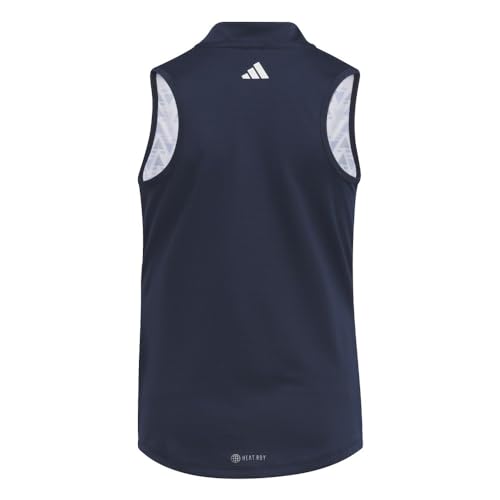 adidas Girl's Standard Heat.RDY Sleeveless Printed Polo Shirt, Collegiate Navy, X-Small