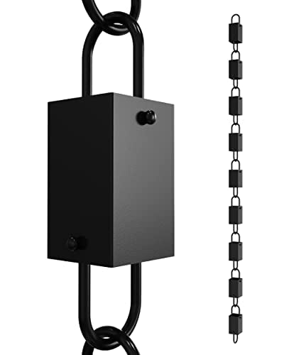 Rain Chains Direct Square Link Rain Chain Extension, 3 Feet in Length, Aluminum, Black Powder Coated, Functional and Decorative Replacement for Gutter Downspouts