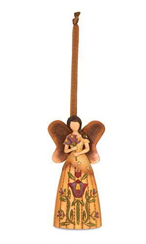 Pavilion Gift Company Country Soul 29014 Angel Figurine, Holding Flowers, 4-1/2-Inch