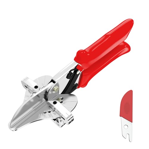 GARTOL Ratchet Miter Shears for Angular Cutting Molding Crafting, Shoe Molding & Quarter Round Cutting Tool Miter Cutter, Adjust at 45-135 Degree Multi-Angle Cutter Hand Tool for Soft Wood, PVC, MDF