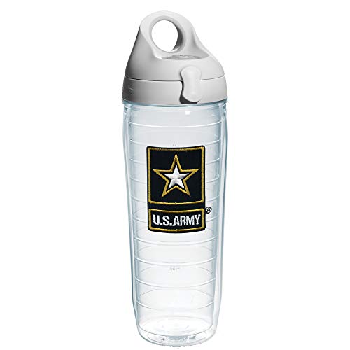 Tervis Army Gold Star Logo Made in USA Double Walled Insulated Tumbler, 24oz Water Bottle, Gray Lid