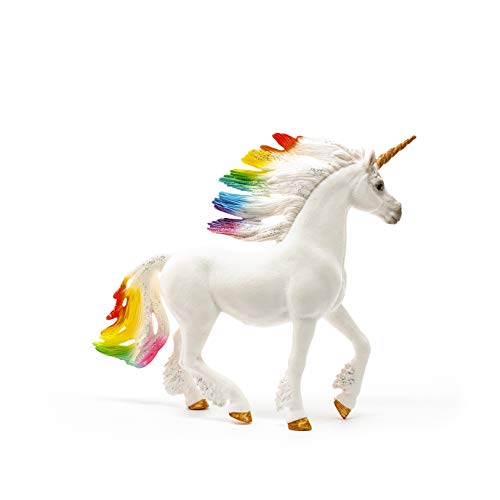 Schleich bayala, Unicorn Toys for Girls and Boys Rainbow Unicorn Stallion Toy Figurine with Gemstones, Ages 5+