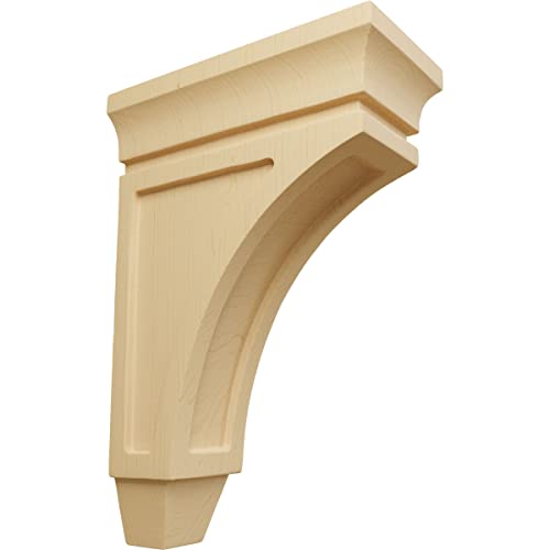 Ekena Millwork CORW03X06X08LURO Mini Lucan Wood Corbels, 2 3/4"W x 5 1/2"D x 8"H, Red Oak