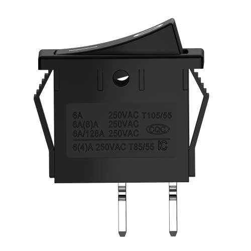 DIYhz 10 Pcs Environmental Protection Boat Rocker Switch AC 6A/250V 8A/125V 2 Solder Lug SPST On/Off 2 Pin Mini Boat Rocker Switch for Rocker Switch