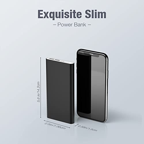 EnergyCell Pilot 4GS Portable Charger 12000mAh Fast Charging Power Bank Dual 3A High-Speed Output Battery Pack Compatible with iPhon14 13 12 11 Samsung S10 and More（Charging Cable Included (Black)