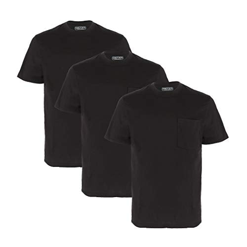 Smith's Workwear Men's Adult Quick Dry Short Sleeve Pocket Tee, 3-Pack, Black, Small