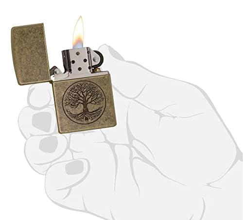 Personalized Zippo Lighter Classic Tree of Life Antique Brass - Free Engraving #29149 (Tree of Life)