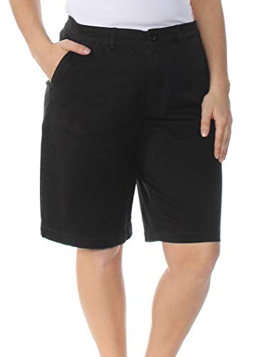 NYDJ Women's Bermuda Twill Shorts | Warm Weather Style & Slimming Fit, Black, 0