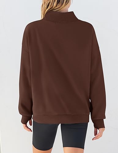 ZESICA Women's 2024 Oversized Sweatshirts Turtleneck Long Sleeve Chunky Loose Fleece Y2K Pullover Hoodies Tops,Tan,X-Large