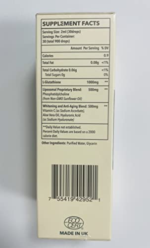 Liposomal Glutathione, Superior Absorption, Liquid Glutathione Supplement, Powerful Antioxidant, Liver Detox, Immune Enhancer, Soy-Free, Non-GMO, Vegan & Gluten Fre, 4 fl.oz,1500 mg