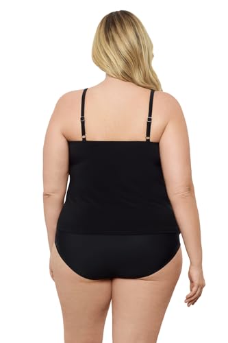 Aqua Green Women's Standard Triple Tier Tankini Top, Fleurette