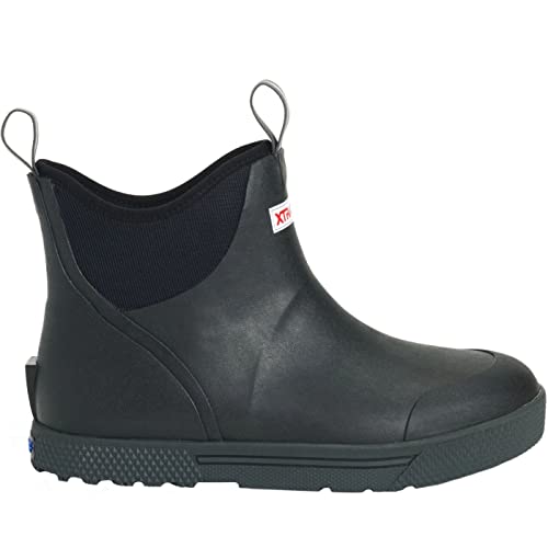 Xtratuf Men's Wheelhouse 6 Inch Ankle Deck Boot, Black, Size 8