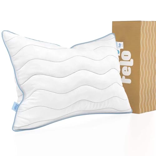 felo Feather Down Pillow Queen Size, CloudFusion Goose Down Pillow for Sleeping, Hotel Collection Bed Pillow for Side Back Pain Sleepers (20" x 30")