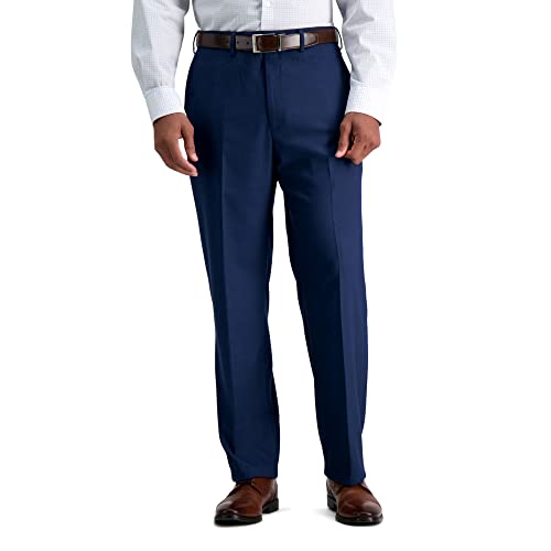 J.M. Haggar Men's Premium Stretch Classic Fit Solid Suit Separates Jackets, Navy Herringbone Print-Pant, 44x32