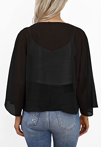 Women Kimonos Cardigan Floral Print Shrugs Open Front Chiffon Casual Wrap Tops (Yellow Plaid,M)