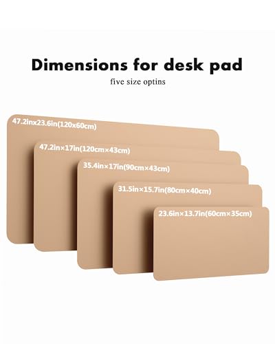 YSAGi Double-Sided Desk Pad, 35.4"x17"Leather Desk Mat, Eco Cork Desk Pad Protector,Large Mouse Pad,Waterproof Desk Blotter for Office/Home(Khaki)