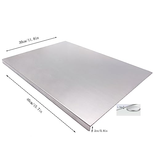 BILLAMB Stainless Steel Cutting Boards for The Kitchen, Suitable for Meat, Fruits, Vegetables, Bread, and Baking Large-sized Cutting Boards (40 x 30cm/15.7 x 11.8 in)