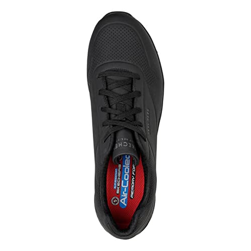 Skechers Men's UNO SR Skech Air Lace Up Food Service Shoe, Black, 7 Wide