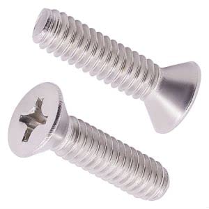 1/4-20 x 2" (20 pcs) Flat Head Machine Screws, 304 Stainless Steel (18-8), Phillips Drive, Cross Recessed 80° countersunk Head Screws, Coarse Thread UNC, ANSI B18.6.3-2