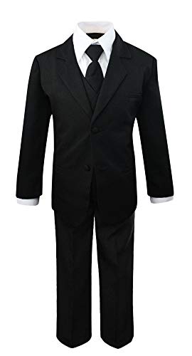 Luca Gabriel Toddler Boys' 5 Piece Classic Fit No Tail Formal White Dress Suit Set with Tie and Vest - Size 6