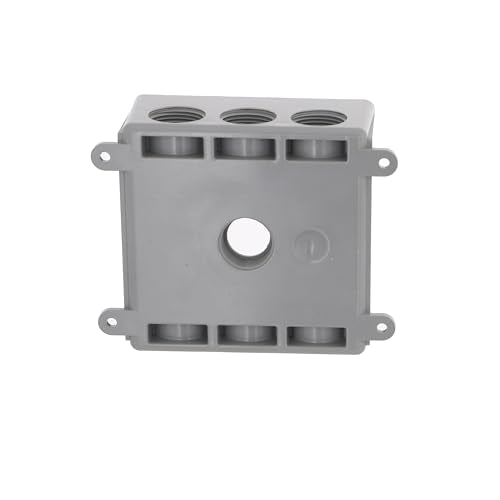 BELL PDB77550GY Two-Gang Weatherproof Box Seven 1/2 in. or 3/4 in. Threaded Outlets, 2 in, Gray