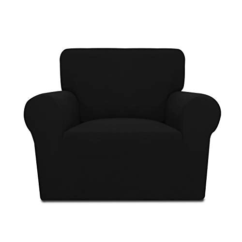 PureFit Stretch Loveseat Sofa Slipcover – Spandex Jacquard Non Slip Soft Couch Sofa Cover, Washable Furniture Protector with Non Skid Foam and Elastic Bottom for Kids (Loveseat, Wine)