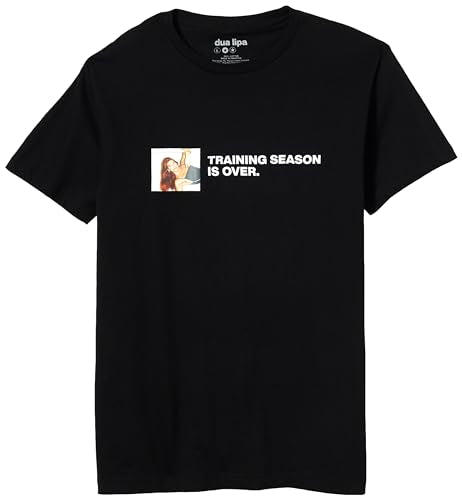 Dua Lipa Unisex's Standard Official Merch Training Season Photo T-Shirt, Black