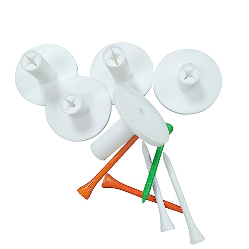 Rubber Golf Tees,10 Pieces Golf Range Tees Set|Mixed Size or Same Size Stable Rubber Tees,Rubber Golf Tee Holder Set for Practice & Driving Range Mats (10 Pieces(5*1.96"+5*2.75"bamboo tees))