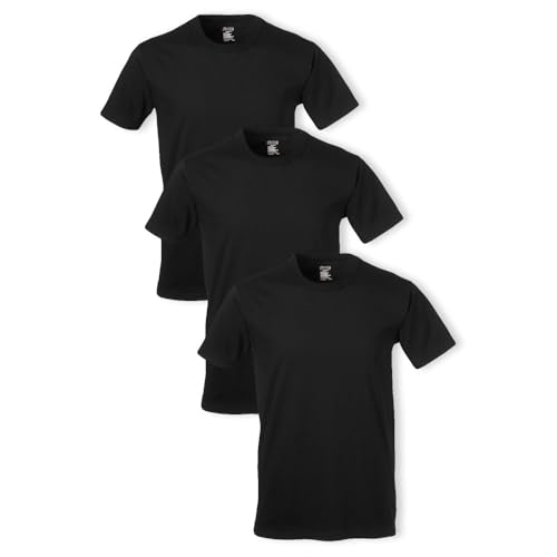 Soffe Men's 3 Pack 4.3 Oz Cotton Military Tee, Black, Small