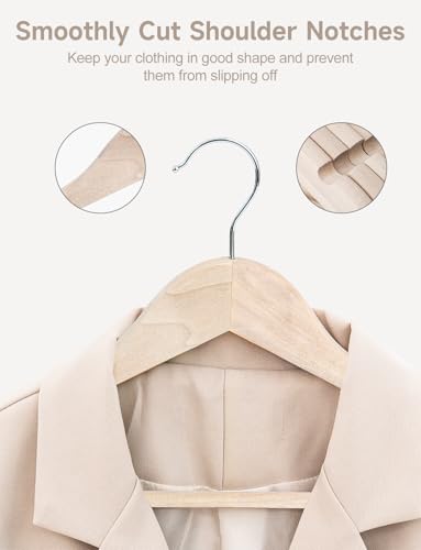 StorageWorks Coat Hanger, Lotus Wood Hanger, Wooden Clothes Hangers, Natural Wood Hangers for Shirts, Jackets, Pants, Coats, Suits, Sweaters, 10 Pack