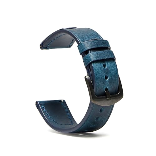 Jeereal Quick Release | Leather Watch Bands | Leather Watch Straps for Men Women- 18mm 20mm 22mm 24mm (18mm, Blue)