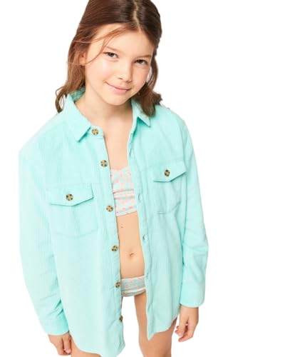 Roxy Girls' Let You Know Oversized Corduroy Top, Aruba Blue