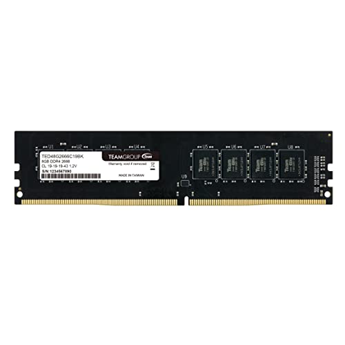 TEAMGROUP Elite DDR4 8GB Single 2666MHz PC4-21300 CL19 Unbuffered Non-ECC 1.2V UDIMM 288 Pin PC Computer Desktop Memory Module Ram - TED48G2666C1901