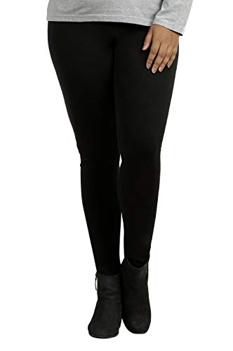 Cotton Leggings - Women's Medium Weight Breathable Cotton Leggings (S, Black)