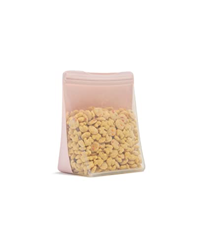 W&P Porter Silicone Reusable Storage Bags, Stand-Up Variety 2 Pack (36oz, 50oz), Blush, Food Storage Container, Microwave and Dishwasher Safe, Easy Cleaning