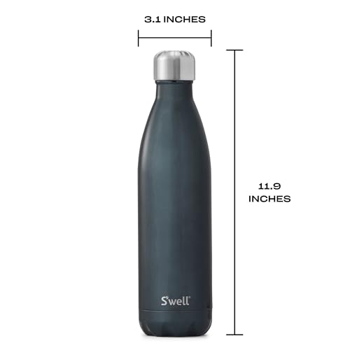 S'well Stainless Steel Water Bottle, 25oz, Blue Suede, Triple Layered Vacuum Insulated Containers Keeps Drinks Cold for 48 Hours and Hot for 24, BPA Free, Perfect for On the Go