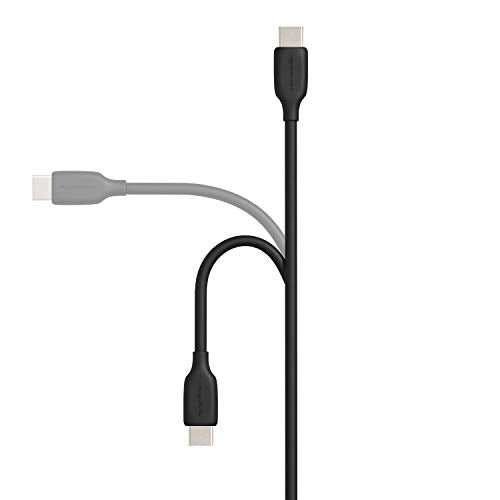 Amazon Basics 2-Pack Fast Charging USB-C to USB-A 2.0 Cable, 480Mbps Speed, USB-IF Certified, for Apple iPhone 15, iPad, Samsung Galaxy, Tablets, Laptops, 6 Foot, Black