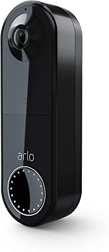 Arlo Essential Wire-Free Battery Operated Video Doorbell - HD Video, 180° View, Night Vision, 2 Way Audio, Direct to Wi-Fi No Hub Needed, Black - AVD2001B (Renewed)