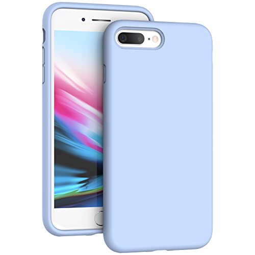 K TOMOTO Compatible with iPhone 8 Plus/iPhone 7 Plus Case (5.5"), [Drop Protection] [Anti-Scratch] Shockproof Liquid Silicone Anti-Fingerprint Cover with Microfiber Lining Phone Case, Clove Purple