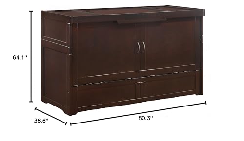 NIGHT & DAY Furniture Murphy Cube Cabinet Bed Pre-Assembled (Dark Chocolate, Queen)